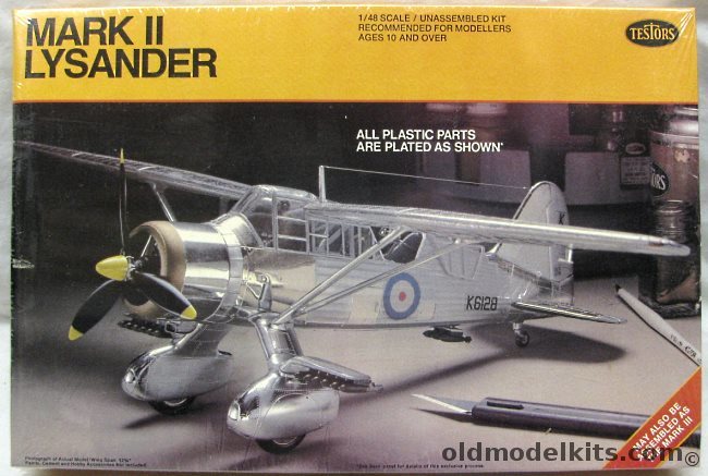 Testors 1/48 Lysander Mark II/ III Chrome Plated - (ex-Hawk), 216 plastic model kit